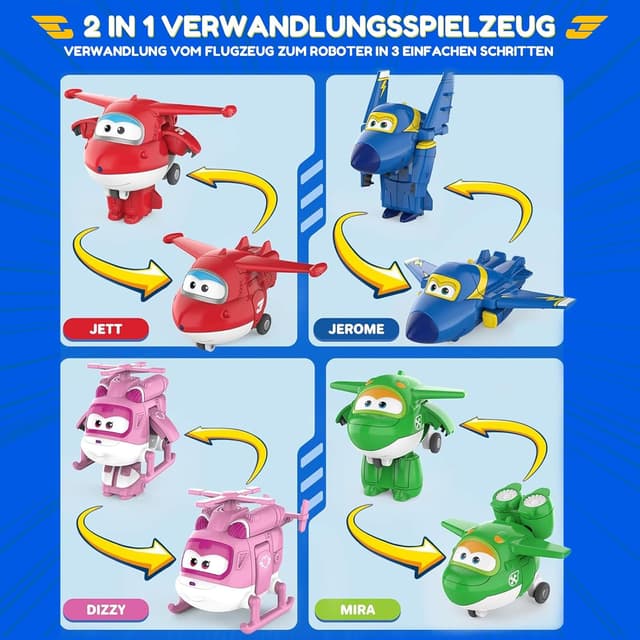 Thumbnail 2 de Super Wings Transform-a-Bots World Airport Crew – Serie 1 Sammelpackung mit 15 Figuren
