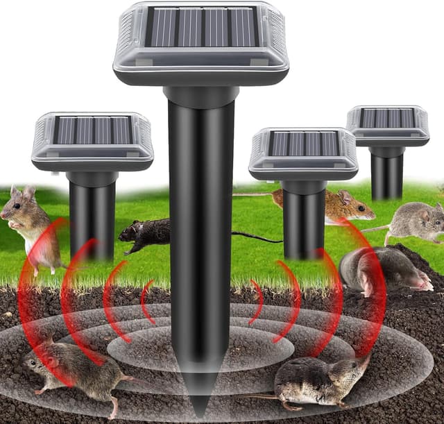 Detalle de LEMENG ABS Ahuyentador de Topos Solar 4 Piezas