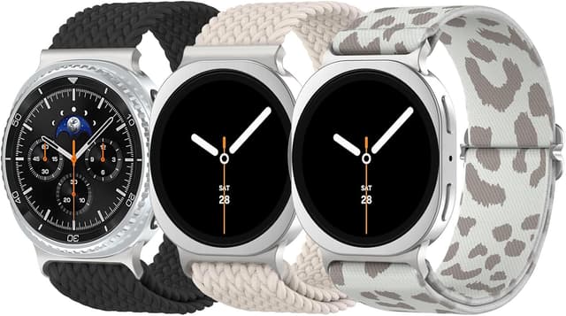 Detalle de Delidigi braided stretchy straps for Samsung Galaxy Watch 8 and Watch 8 Classic (nylon elastic replacement bands)