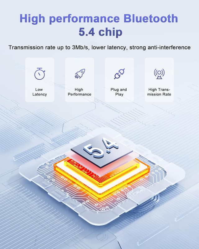 Detalle de Bluetooth-USB-Adapter 5.4 für PC – Low-Latency Plug & Play (Windows 7/10/8.1/11)