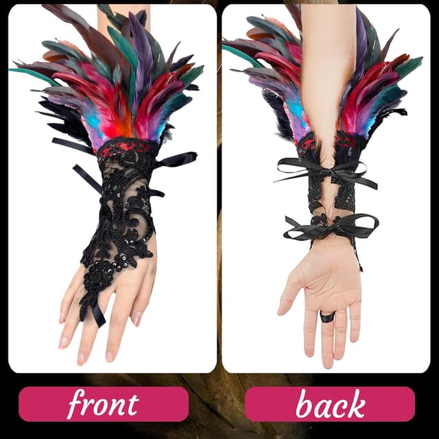 Thumbnail 3 de YOUYIKE Feder Manschetten Spitzenarmbänder 🎭