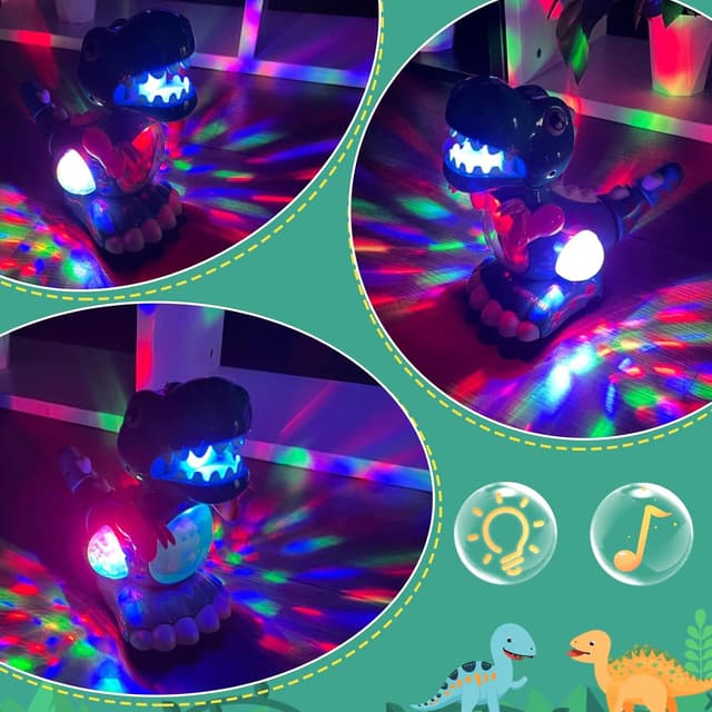 Detalle 2 de Thedttoy Musical Light Crawling Walking Dinosaur Toy (Green) for Baby Boys & Girls