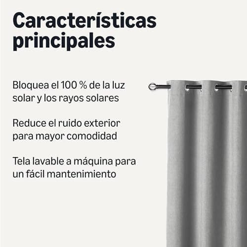 Thumbnail 1 de Amazon Basics Cortinas 100% Opacas 132 x 244 cm 🏠