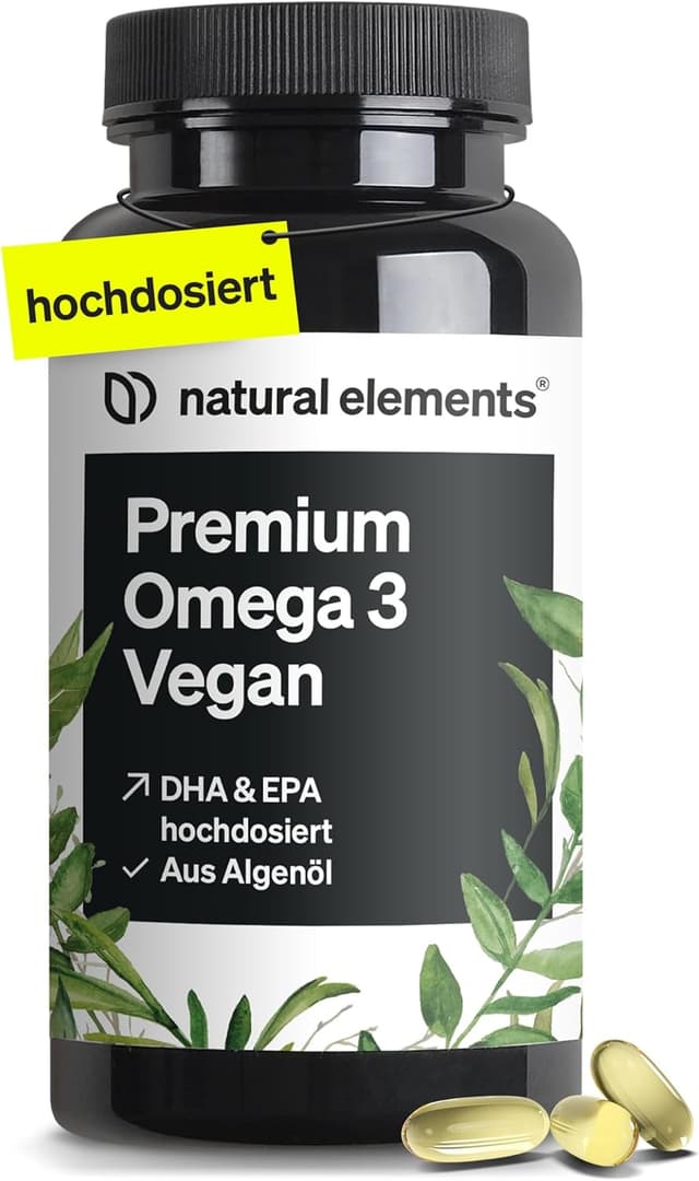 Imagen de natural elements Premium Omega 3 Vegan 60 Kapseln — 2000 mg Algenöl en OfertitasTOP