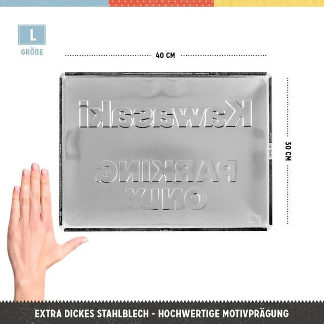 Thumbnail 1 de Nostalgic‑Art Plaque vintage Kawasaki 30 x 40 cm