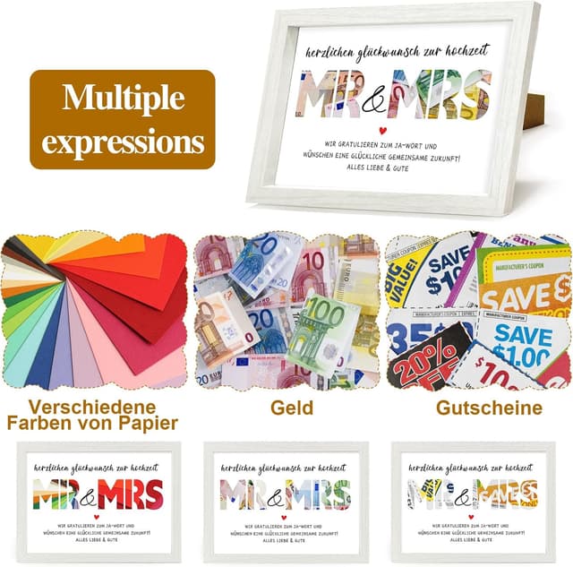 Detalle 1 de Hochzeits Geldgeschenk Spardose 23 x 17 cm