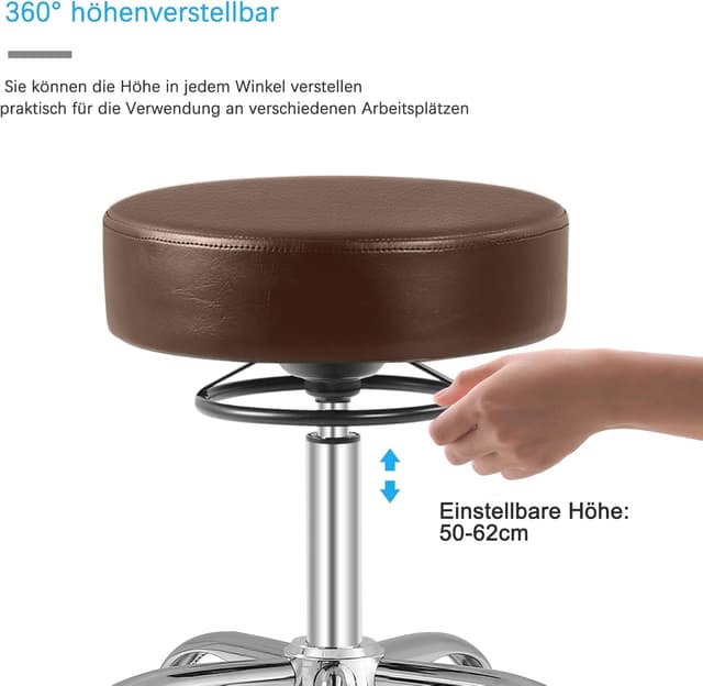 Thumbnail 4 de OUTMASTER Rollhocker 50–62 cm höhenverstellbar für Salon