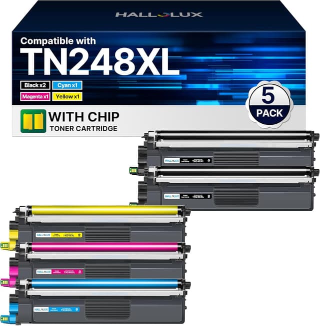 Detalle de HALLOLUX Toner TN248XL/TN248 compatible TN-248XL TN-248 (Brother) – Pack 5