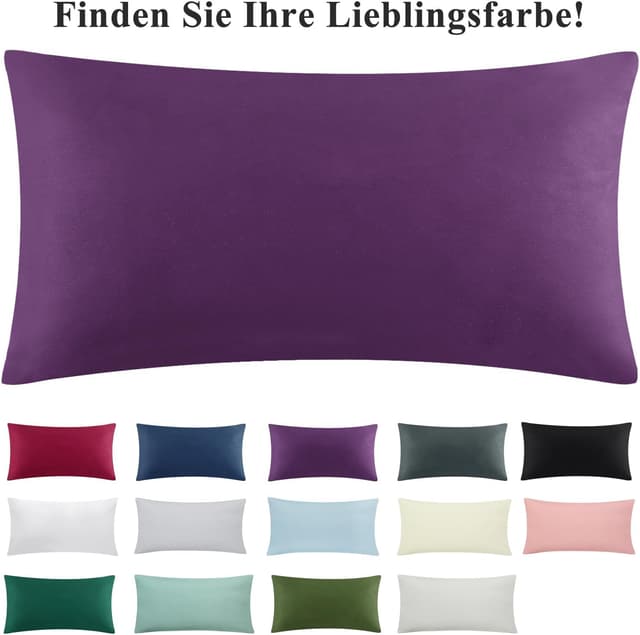 Thumbnail 6 de Aisbo Kissenbezug 40 x 80 2er-Set (lila) aus Mikrofaser mit Reißverschluss, ÖKO-TEX