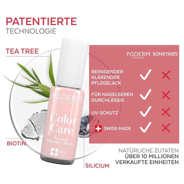 Thumbnail 3 de PODERM TEEBAUM-NAGELLACK COLOR CARE Rosa