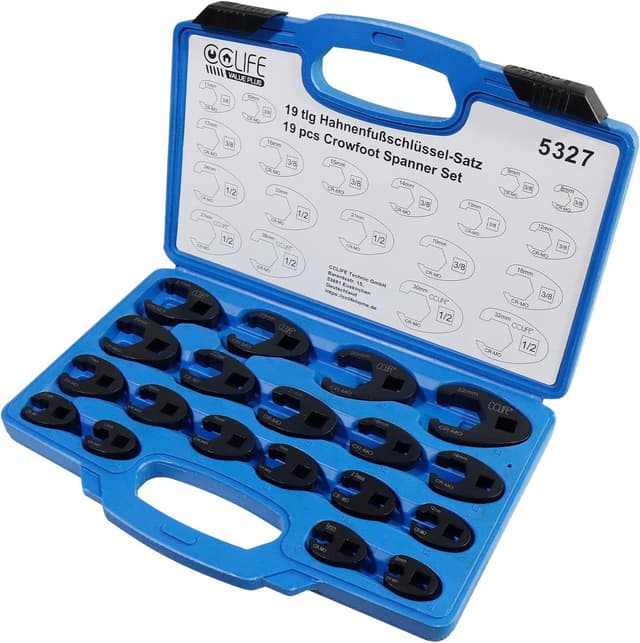 Thumbnail 6 de Set 19 chiavi a zampa di gallo CCLIFE con attacco esterno quadrato 1/2" e 3/8" (8–32 mm)