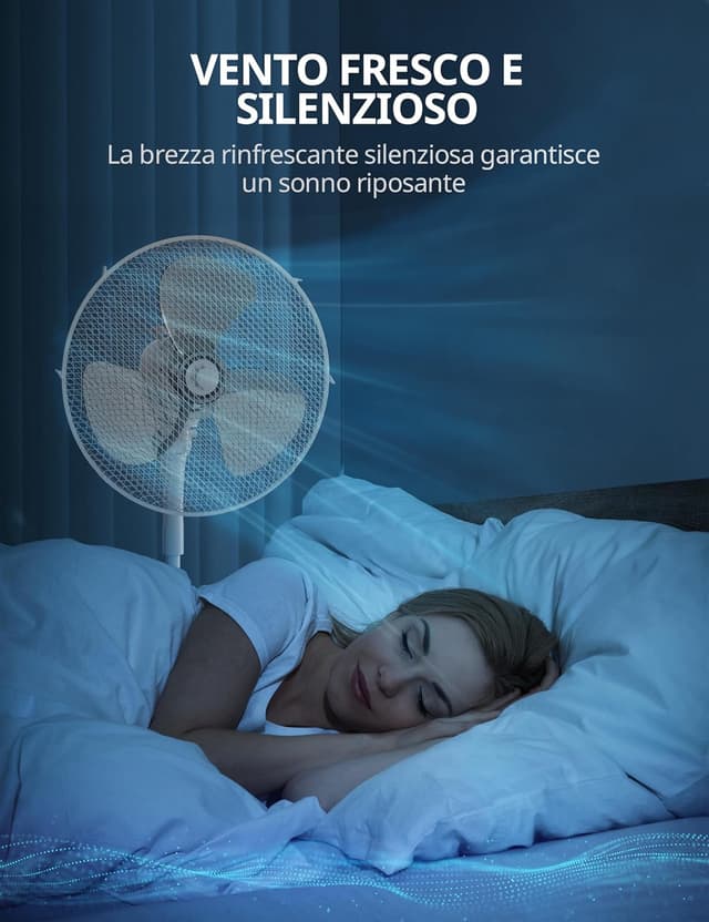 Detalle de COMFEE' CFS40PW00A2 ventilatore a piantana da 40W con 3 velocità e oscillazione 90°