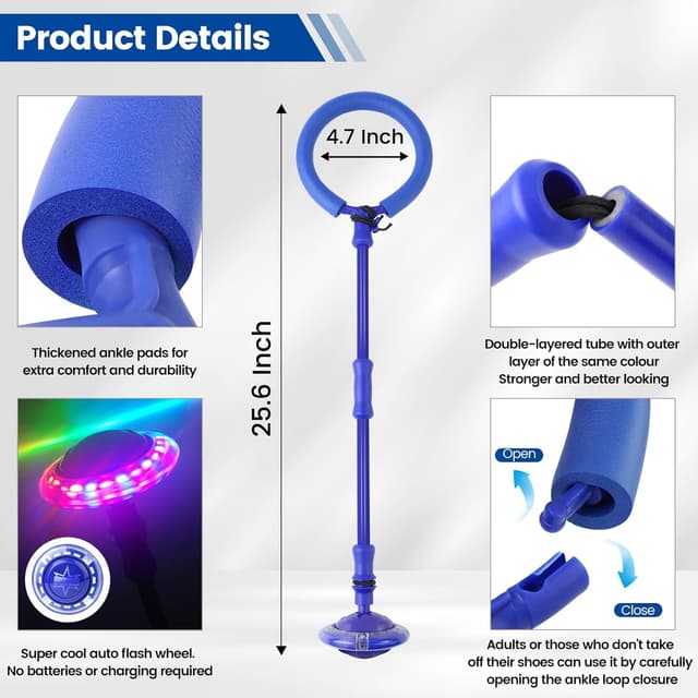 Detalle de Astrell Skip Ball for Kids with Flashing Lights — indoor/outdoor hopping game for ages 6–10+