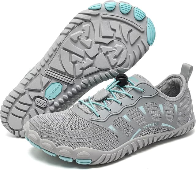 Detalle 2 de HOBIBEAR unisex wide trail trainers with zero-drop sole and breathable knit upper