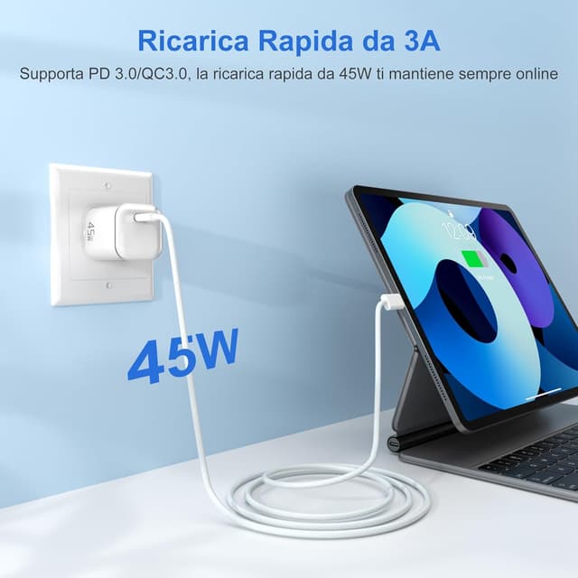 Detalle de YISH 45W Caricatore USB C rapido