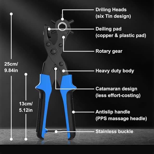 Detalle 2 de Leather hole punch plier tool, 4.5 mm