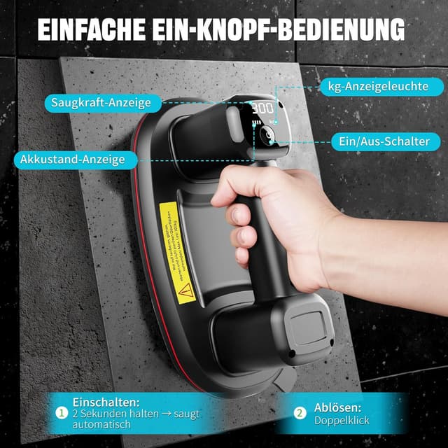 Thumbnail 4 de JUYLTOOL 2er-Set 26cm Akku Saugheber 300 kg đź›