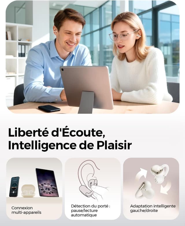 Thumbnail 5 de SoundPEATS Clip1 écouteurs open‑ear 40h