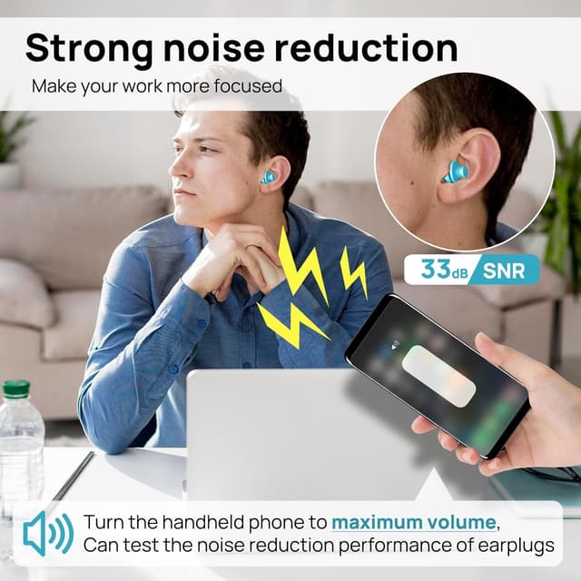 Thumbnail 1 de Silicone Ear Plugs 33 dB SNR, 10 Pairs