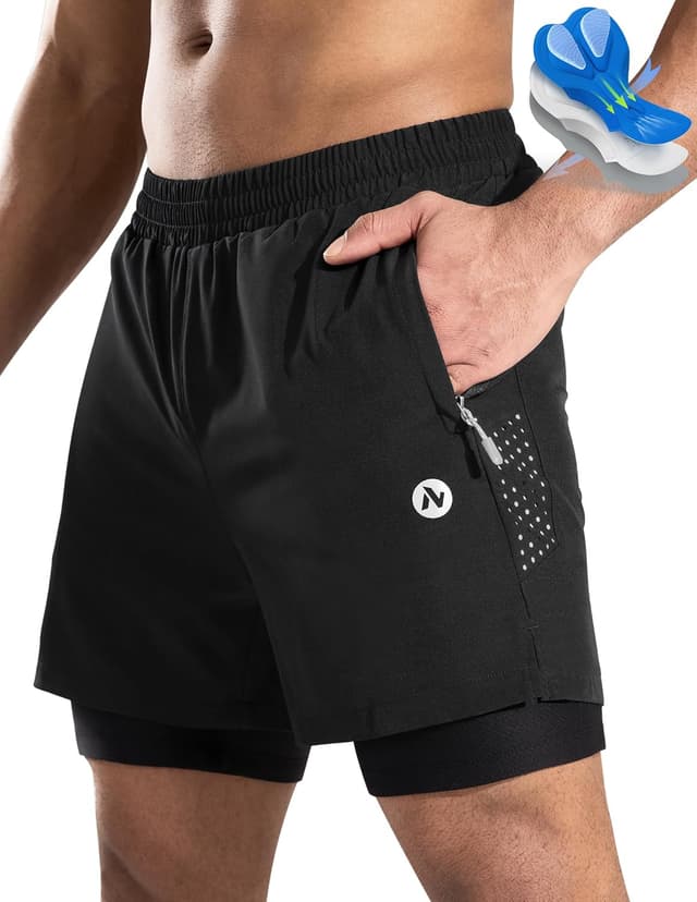 Detalle de Nepest Herren-MTB-Shorts kurz mit 4D-Polster, atmungsaktiv & schnelltrocknend