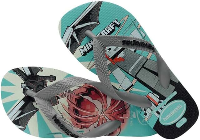Detalle 2 de Havaianas Minecraft (Mini Me) – tongs enfant en caoutchouc, antidérapantes
