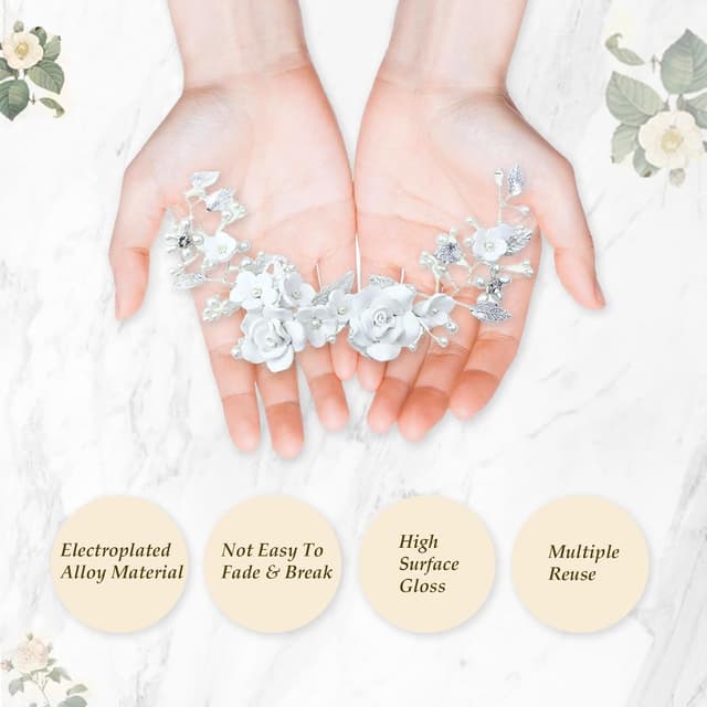 Thumbnail 2 de Bridal Pearl Hair Accessories Set 11pcs