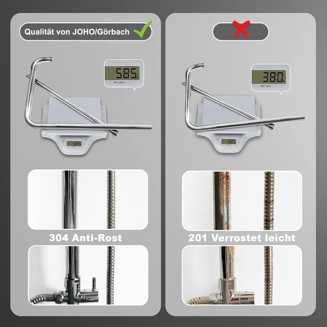 Thumbnail 4 de JOHO Colonna doccia in acciaio inox con soffione 20 cm