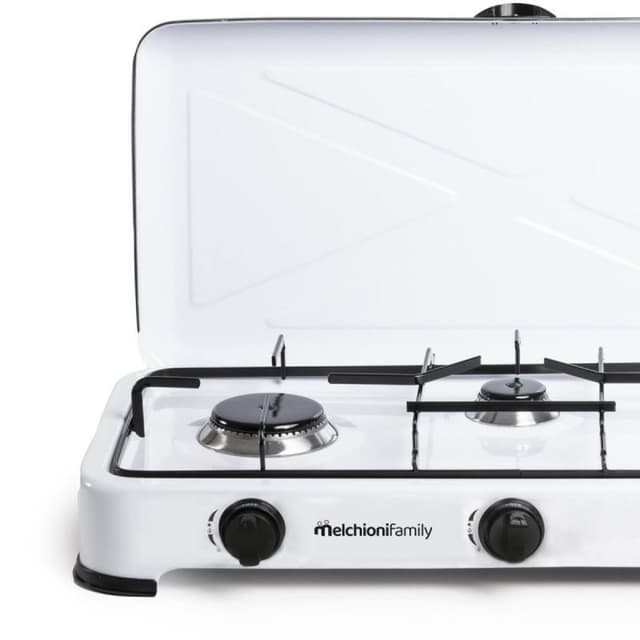 Detalle 2 de Melchioni Family Minerva New 3 — hornillo gas portátil 3 quemadores blanco