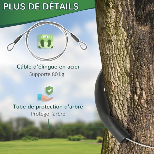 Thumbnail 5 de Outsunny Kits de tyroliennes pour Enfants 6-10 Ans