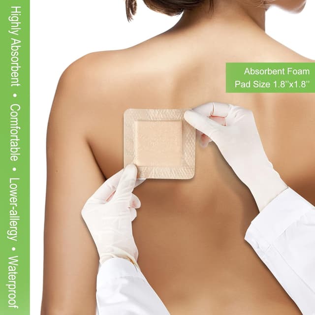 Detalle de NeuHeils Silicone Adhesive Foam Dressing 3''x3'' (10 Packs) for Bed Sore & Diabetic Ulcer Wounds