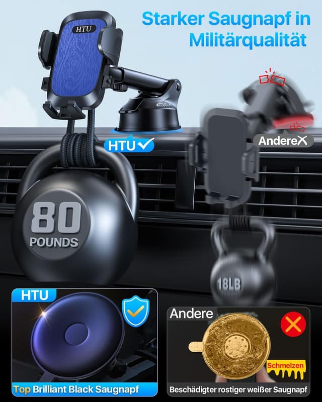Detalle de HTU 2026 Handyhalterung Auto mit 360°