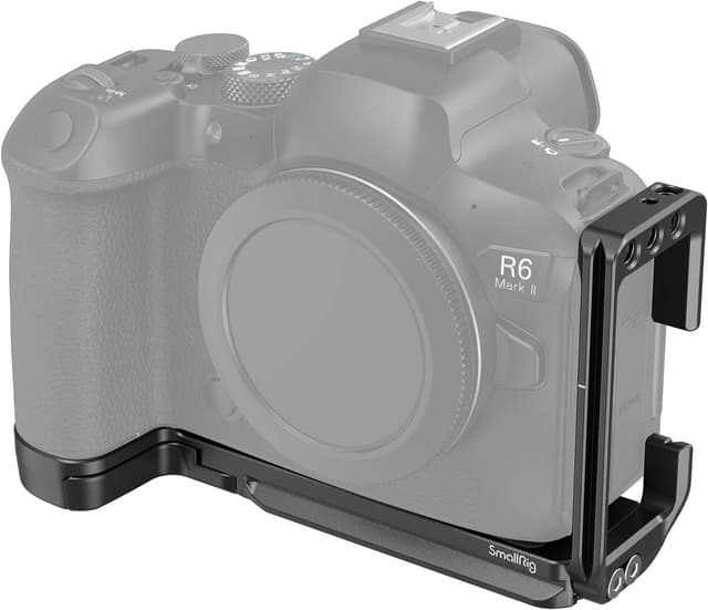 Detalle de SMALLRIG Quick Release L-Bracket 4160B für Canon R6 Mark II / R6 / R5 / R5 C – Arca-kompatible Kamera-L-Platte