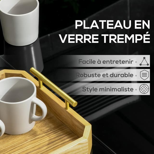 Detalle 2 de Outsunny Table de jardin rectangulaire pour 8 personnes en aluminium et verre trempé, 180 x 80 x 72 cm (noir)