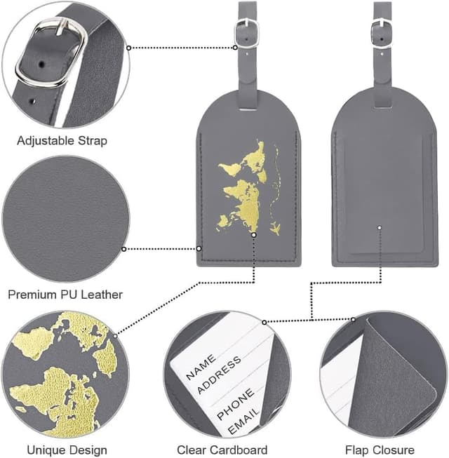 Thumbnail 3 de flintronic Étiquettes de bagages 2 pièces cuir