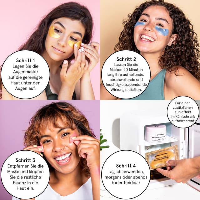 Thumbnail 6 de grace & stella Augenpads gegen Augenringe, Tränensäcke & Falten (24 Paare, blau)