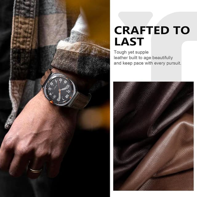 Detalle de Tlselt Genuine Leather Band for Samsung Galaxy Watch Ultra 47mm (2024/2025)