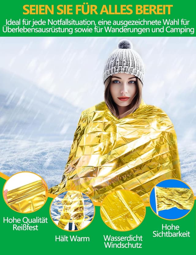 Detalle 2 de TOOHAO Manta Térmica Supervivencia 160 x 210 cm