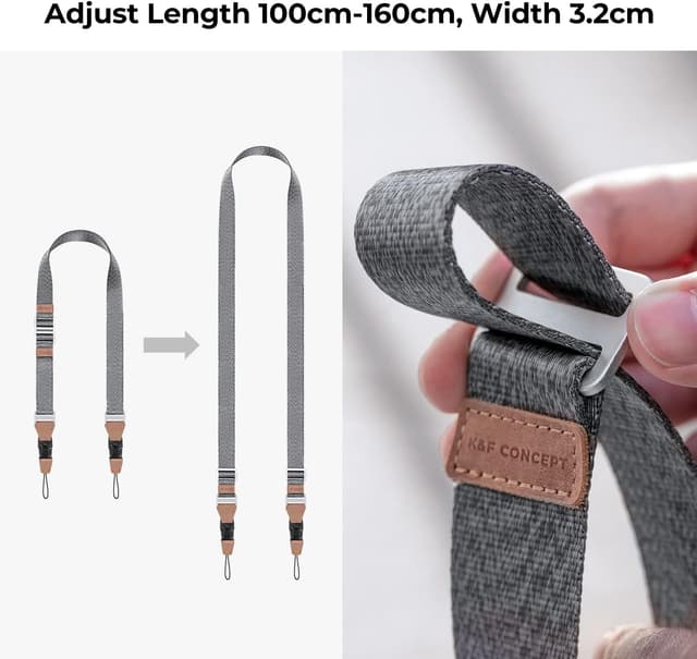 Detalle de K&F CONCEPT Correa de hombro para cámara 160 cm