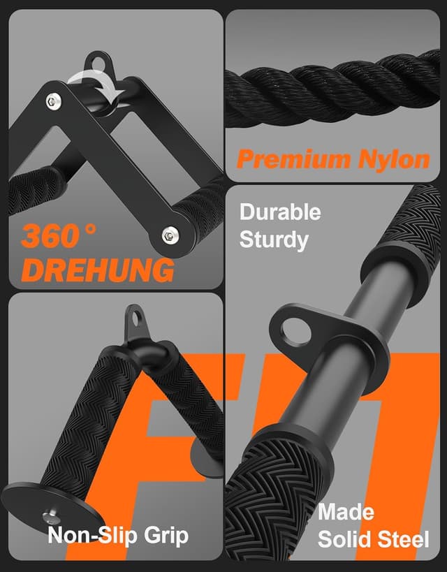 Detalle de Fitarc Kabelmaschinen-Zubehör-Set für Lat Pulldown & Trizepszug