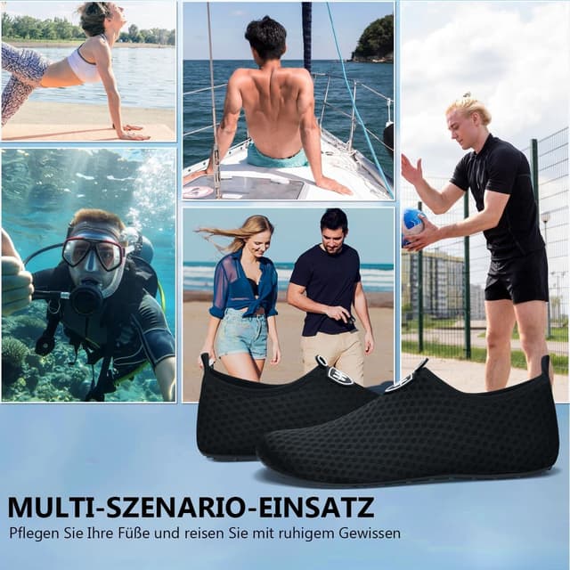 Detalle de Swim Water Shoes Aqua Socks barefoot-style water shoes for sea beach swimming, pool and more (ladies & mens)