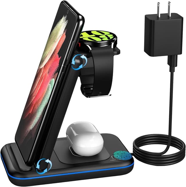Detalle de HOLYJOY Foldable 3-in-1 Wireless Charger for Galaxy