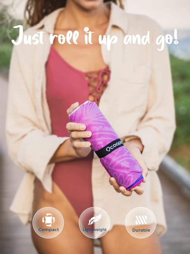 Detalle de OCOOPA 2 Pack Beach Towel Microfibre (Extra Large 178cm x 80cm) – Quick-dry, sand-free oversized travel towels