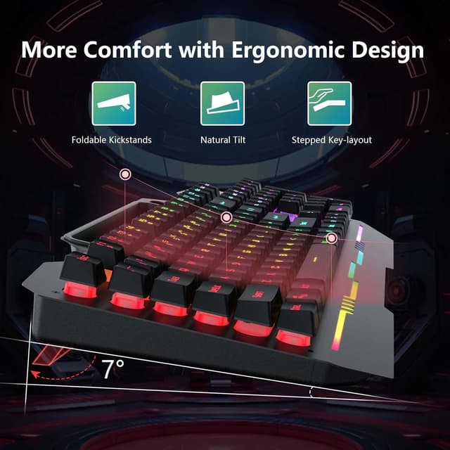 Detalle de AULA T102 104-Key Gaming Keyboard and Mouse Combo with RGB Backlit (USB Wired)