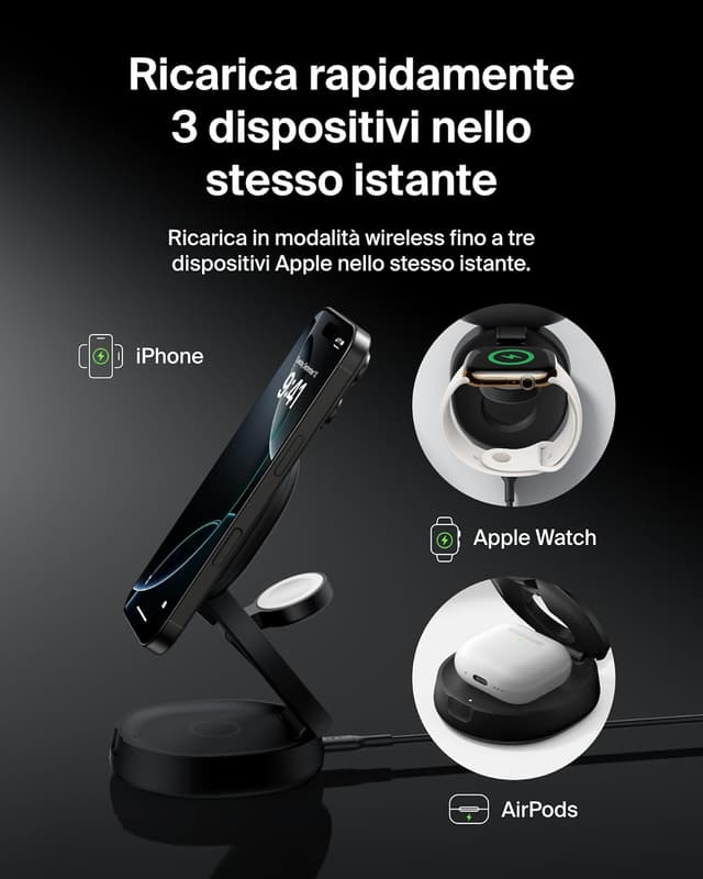 Detalle 2 de Belkin Caricatore MagSafe 15 W 3-in-1