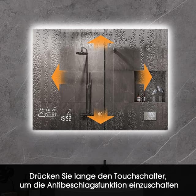 Detalle de byecold Specchio da bagno rettangolare moderno 80 x 60 cm