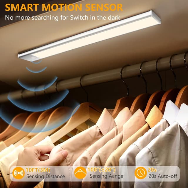 Detalle 2 de OUILA Under Cabinet Kitchen Lights 64 LED, 1000mAh 🔆