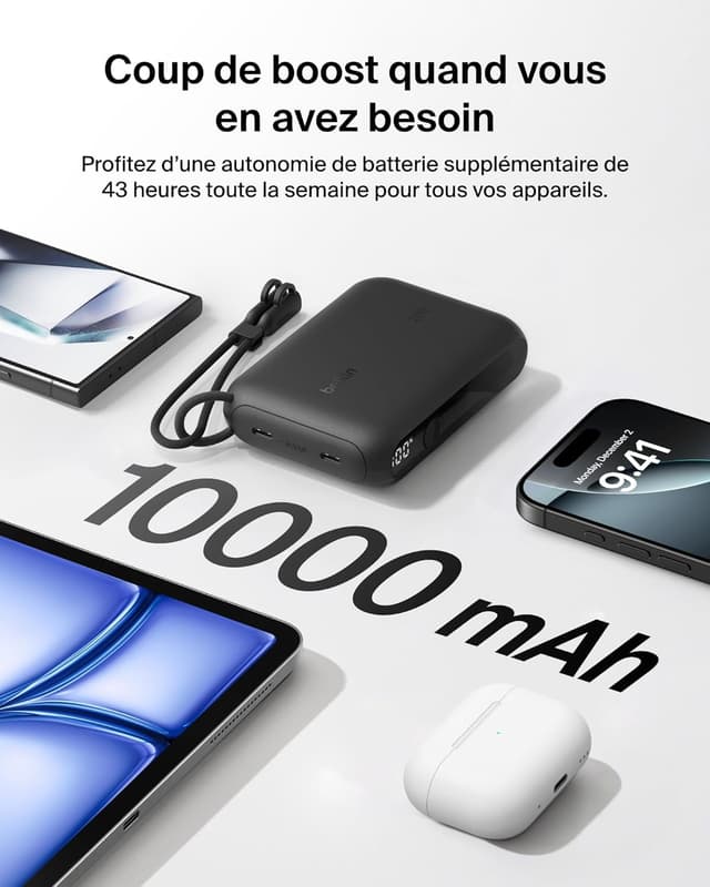 Thumbnail 3 de Belkin Batterie Externe 10000mAh 20W
