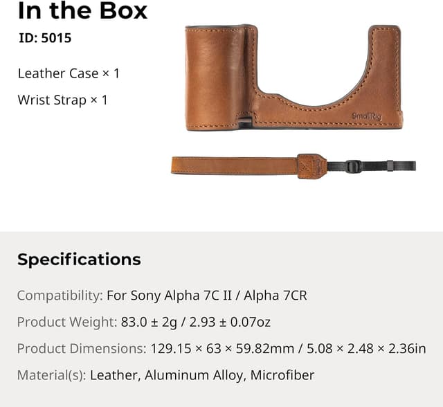 Thumbnail 6 de SMALLRIG A7C II / A7CR Kamera-Ledertaschen-Set