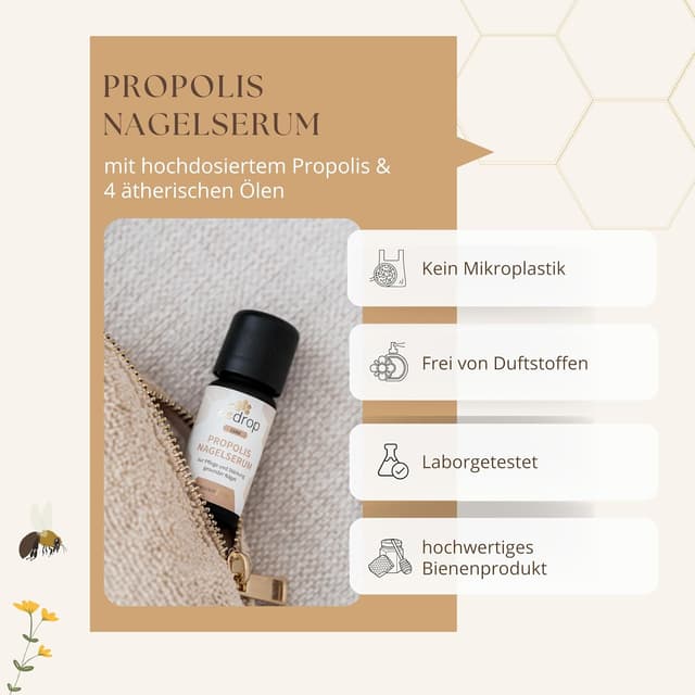 Detalle de bedrop Propolis Nagelserum 10 ml Nagelöl zur Pflege 💅