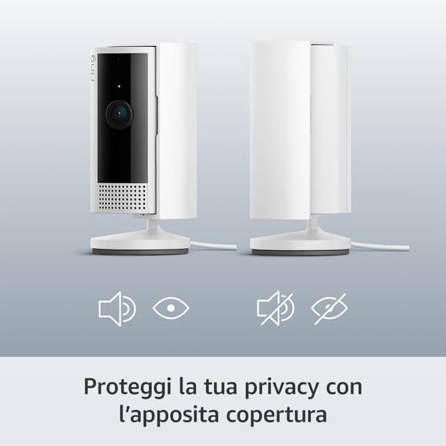 Detalle de Ring Indoor Camera 2ª gen. (telecamera interna) con audio bidirezionale e copertura privacy | 2 telecamere